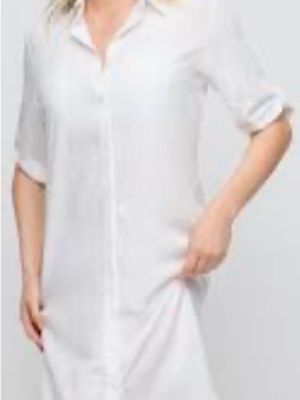 Chicoâs White Button-Front Women's Shirt Dress size 0